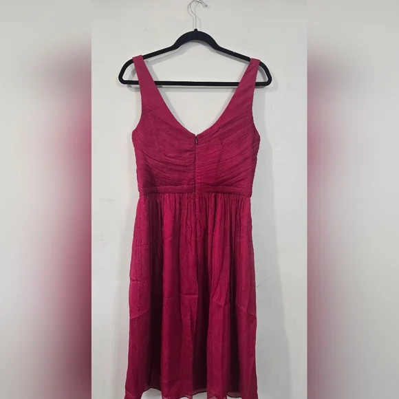 J. CREW 6 Tall Red/Fuchsia Cocktail Dress. Silk. Pristine Condition. - Picture 5 of 6
